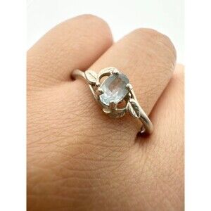 Vintage Avon 925 sterling silver natural blue topaz ring size 10